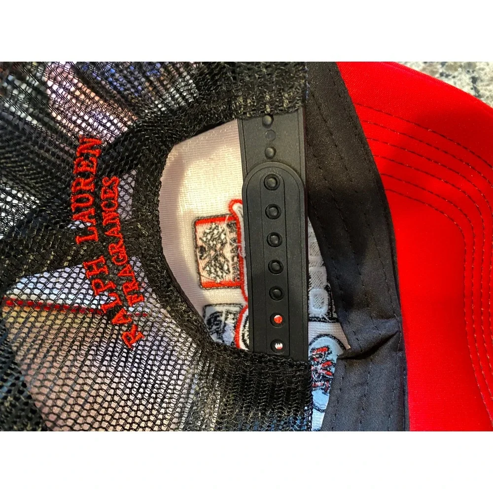 Ralph Lauren‎ RL Racing Motorsport Polo Red Black Mesh Snapback Trucker Hat Cap